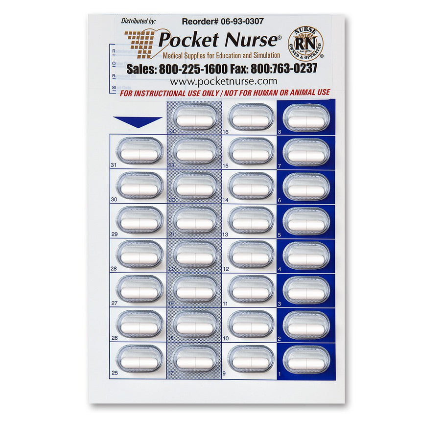 Demo Dose® Long-Term Care Medication Cards - Dilat, 100 mg