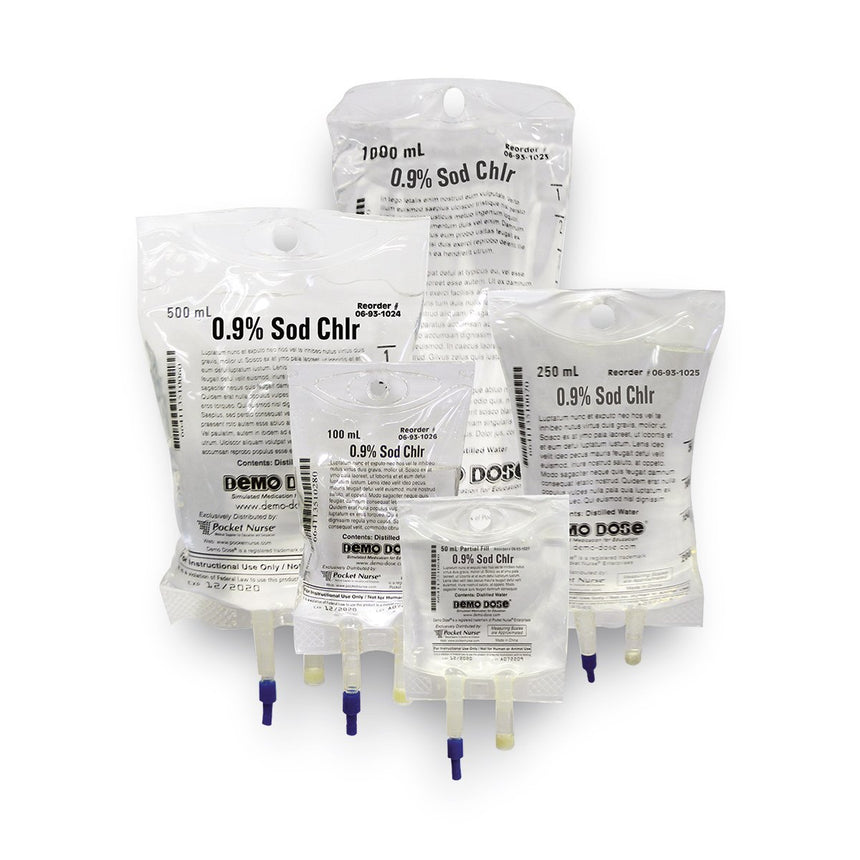 Demo Dose® Simulated IV Fluid - 0.9% NaCl - 1,000 ml