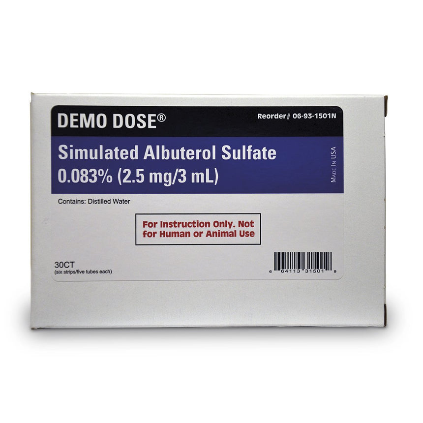 Demo Dose® Simulated Inhalation Medication - Albuterol Sulfate 0.083% - 2.5 mg/3 ml [SKU: PN01261]